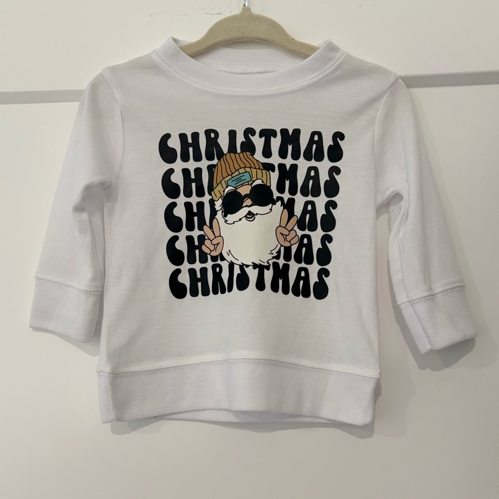 Laughing Giraffe Custom Vinyl Printed Christmas Long Sleeve Shirt 0-3 months